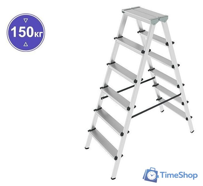 Лестница-стремянка Новая высота NV 112 алюминиевая двухсторонняя 2x5 ступеней - Изображение №1 — Интернет-магазин Time-Shop