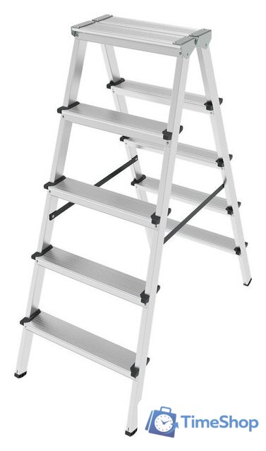 Лестница-стремянка Новая высота NV 112 алюминиевая двухсторонняя 2x5 ступеней - Изображение №2 — Интернет-магазин Time-Shop