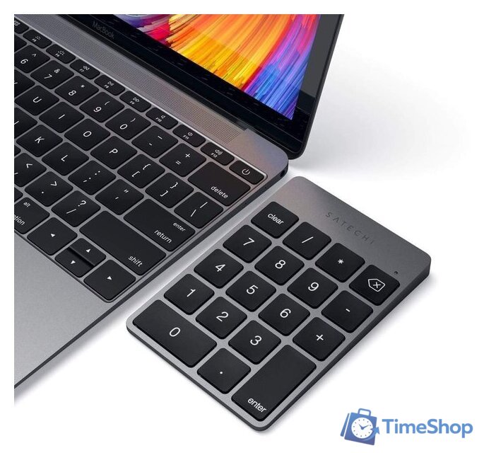 Цифровой блок Satechi Aluminum Slim Rechargeable Bluetooth Keypad (серый космос) - Изображение №5 — Интернет-магазин Time-Shop