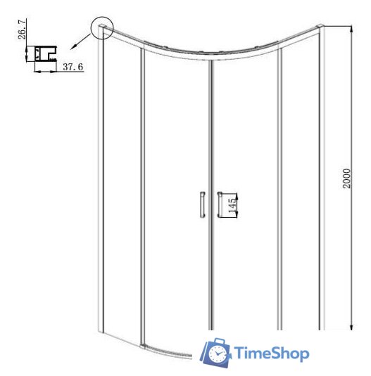 Душевой уголок Ambassador Queen 11011102 100х100 - Изображение №8 — Интернет-магазин Time-Shop