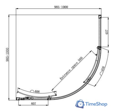 Душевой уголок Ambassador Queen 11011102 100х100 - Изображение №9 — Интернет-магазин Time-Shop