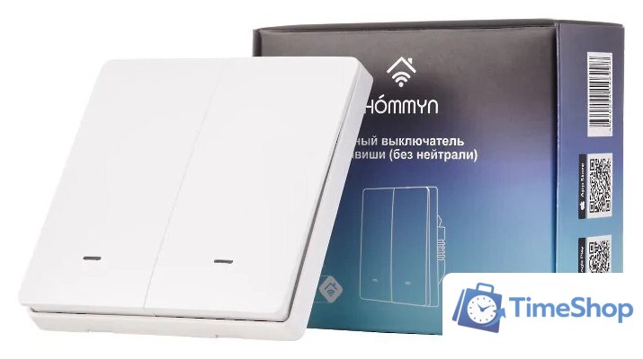 Выключатель Hommyn zigbee 2 клавиши SWZBNN02W (без нейтрали) - Изображение №3 — Интернет-магазин Time-Shop