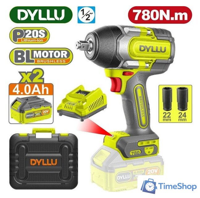 Гайковерт Dyllu DTCD1B78 (с 2-мя АКБ, кейс) - Изображение №1 — Интернет-магазин Time-Shop