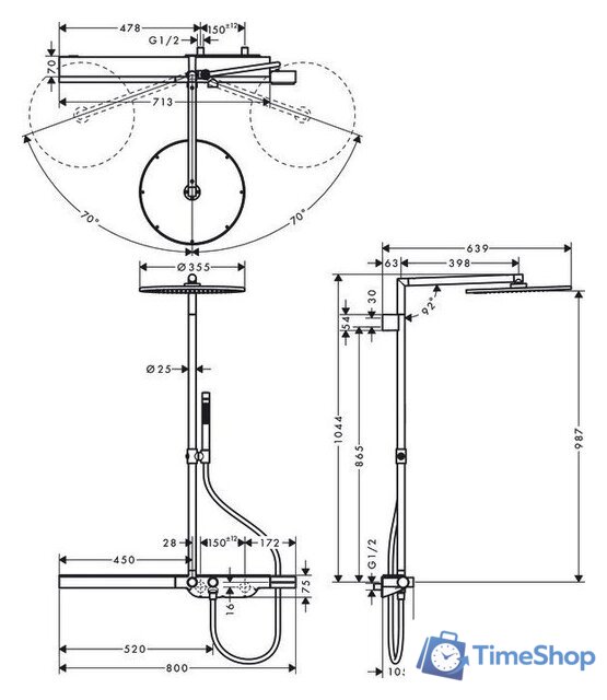 Душевая система  Axor ShowerSolutions 27984000 - Изображение №2 — Интернет-магазин Time-Shop