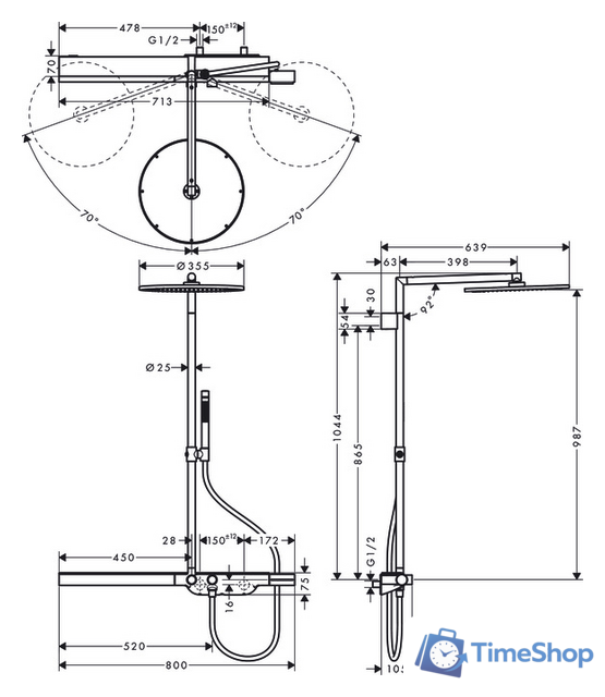 Душевая система  Axor ShowerSolutions 27984000 - Изображение №2 — Интернет-магазин Time-Shop