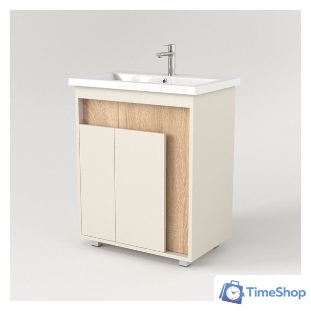  Дабер Тумба под умывальник 015 Cersanit Como 70 Т15.7C.0.18 (бежевый/дуб бардолино) - Изображение №2 — Интернет-магазин Time-Shop