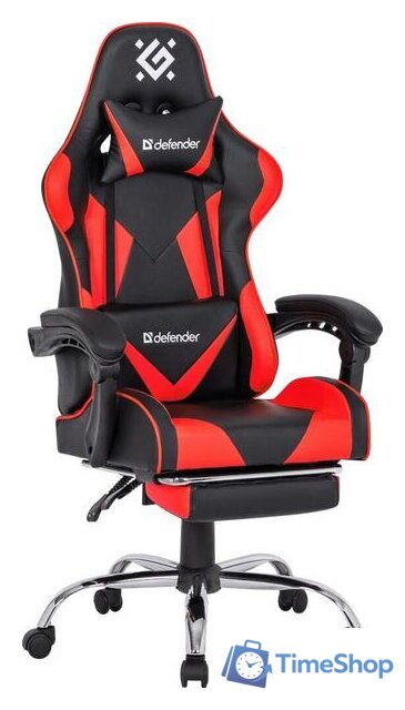 Игровое (геймерское) кресло Defender Pilot (черный/красный) - Изображение №1 — Интернет-магазин Time-Shop