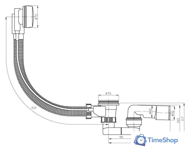 Сифон Plast Brno EVSE150 - Изображение №2 — Интернет-магазин Time-Shop
