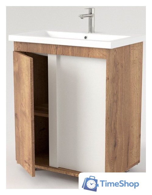  Дабер Тумба с умывальником 013 Cersanit Como 70 Т13.7C.0.21 (дуб галифакс/белый) - Изображение №2 — Интернет-магазин Time-Shop