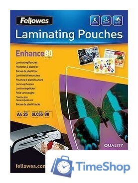 Пленка для ламинирования Fellowes Glossy Polyester Pouches А4, 80 мкм, 25 л - Изображение №1 — Интернет-магазин Time-Shop