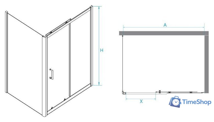 Душевой уголок RGW PA-74B (PA-14B + Z-050-2B) 410874101-14 100x110 (черный/прозрачное стекло) - Изображение №2 — Интернет-магазин Time-Shop