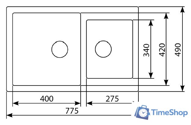 Кухонная мойка Zigmund & Shtain Rechteck 400.275 (каменная соль) - Изображение №2 — Интернет-магазин Time-Shop