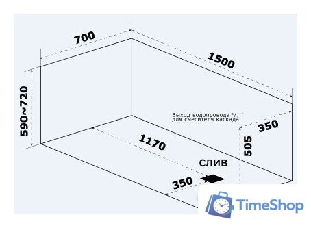 Ванна BAS Аякс 170x70 - Изображение №4 — Интернет-магазин Time-Shop