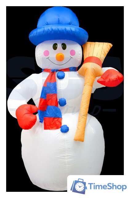 3D-фигура Neon-Night Снеговик с метлой 180 см [511-122] - Изображение №1 — Интернет-магазин Time-Shop