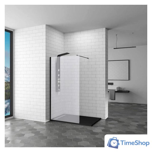 Душевая стенка RGW WA-010B 100 (черный/прозрачное стекло) - Изображение №2 — Интернет-магазин Time-Shop