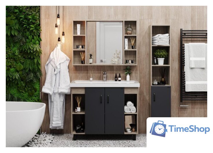  Onika Шкаф с зеркалом Тимбер Универсальный 100.00 210017 (дуб сонома) - Изображение №2 — Интернет-магазин Time-Shop