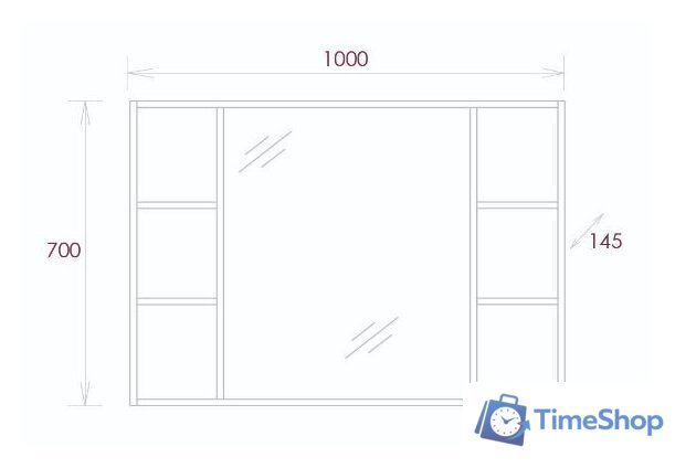  Onika Шкаф с зеркалом Тимбер Универсальный 100.00 210017 (дуб сонома) - Изображение №5 — Интернет-магазин Time-Shop
