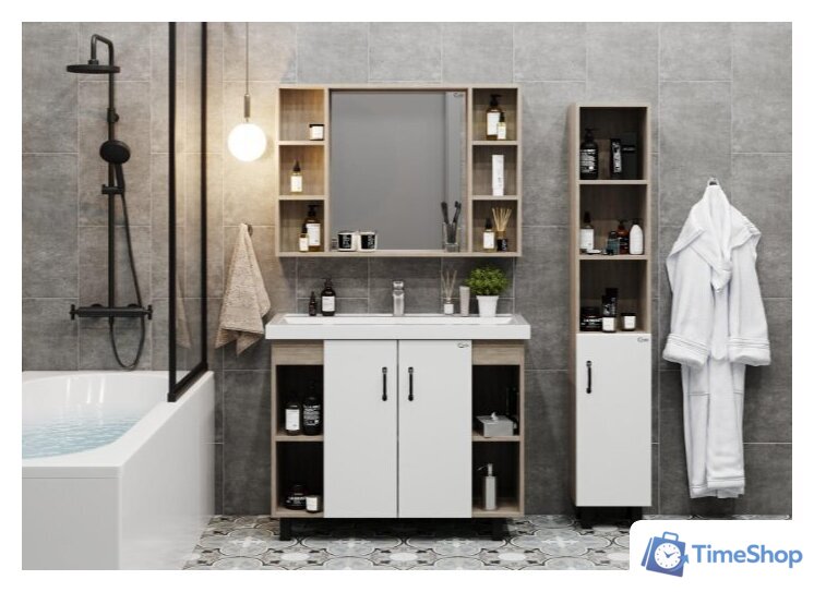  Onika Шкаф с зеркалом Тимбер Универсальный 100.00 210017 (дуб сонома) - Изображение №3 — Интернет-магазин Time-Shop