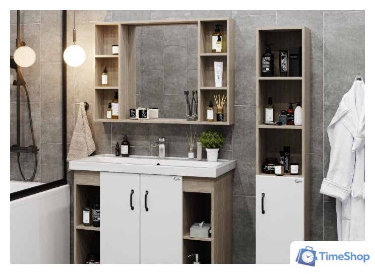  Onika Шкаф с зеркалом Тимбер Универсальный 100.00 210017 (дуб сонома) - Изображение №4 — Интернет-магазин Time-Shop