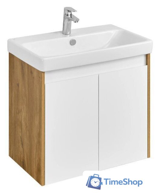  Акватон Тумба под умывальник Сканди Doors 70 1A278901SDZ90 (белый/дуб рустикальный) - Изображение №1 — Интернет-магазин Time-Shop