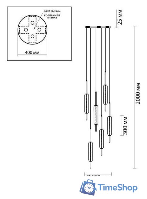 Подвесная люстра Odeon Light Reeds 4794/72L - Изображение №3 — Интернет-магазин Time-Shop