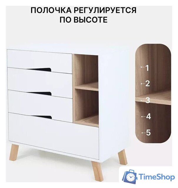 Детский комод Rant Lago Pro 800/4 (cloud white) - Изображение №9 — Интернет-магазин Time-Shop