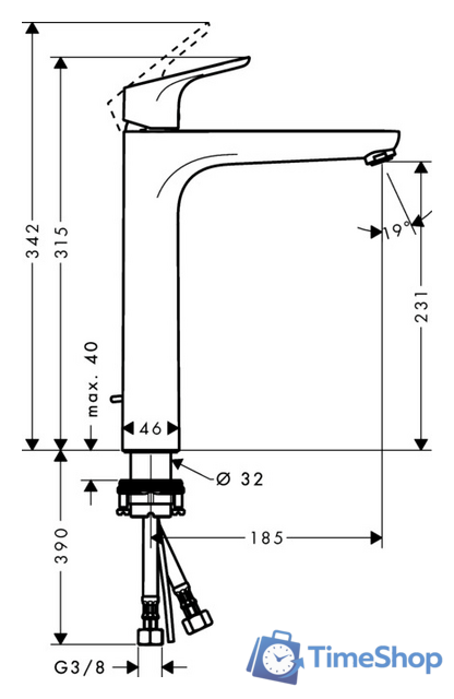 Смеситель Hansgrohe Focus 31531000 - Изображение №2 — Интернет-магазин Time-Shop
