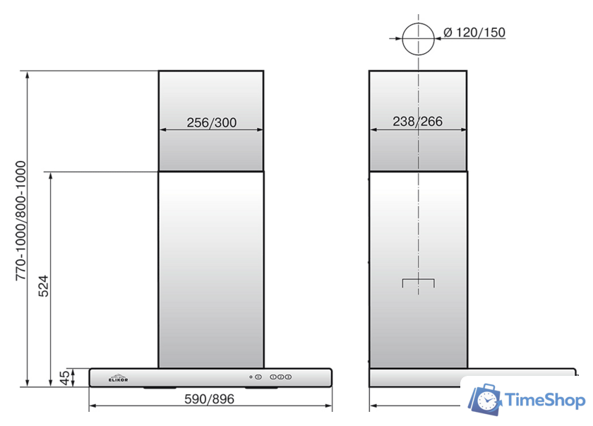Кухонная вытяжка Elikor Квадра 90Н-650-К3Д (нержавеющая сталь) (940708) - Изображение №5 — Интернет-магазин Time-Shop