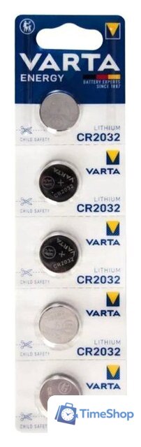 Элементы питания Varta Lithium CR2032 3V 6032229405 (5шт) - Изображение №1 — Интернет-магазин Time-Shop