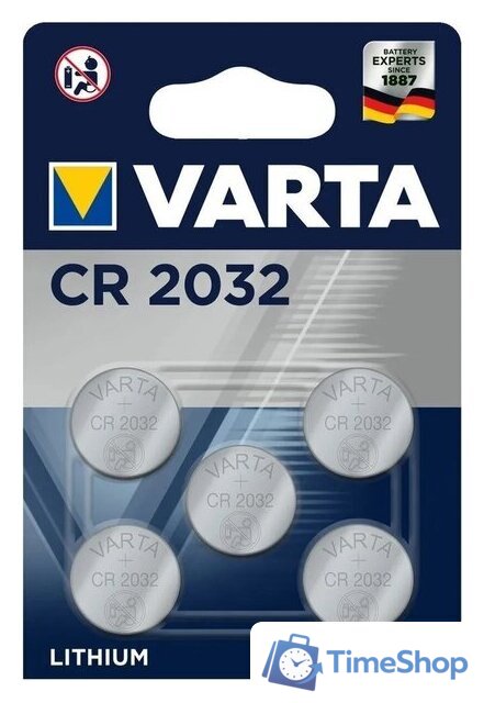 Элементы питания Varta Lithium CR2032 3V 6032229405 (5шт) - Изображение №3 — Интернет-магазин Time-Shop