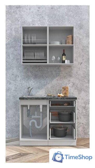 Готовая кухня Интерлиния Мила Матте 1.0 А (белый/белый/кастилло темный) - Изображение №4 — Интернет-магазин Time-Shop