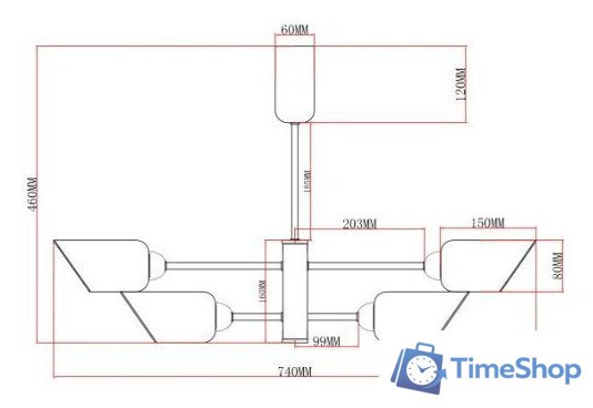 Люстра средней высоты Moderli Avery V10806-6P - Изображение №2 — Интернет-магазин Time-Shop