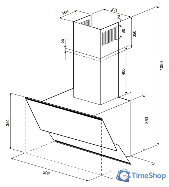 Кухонная вытяжка Krona Irida 600 White Sensor - Изображение №3 — Интернет-магазин Time-Shop