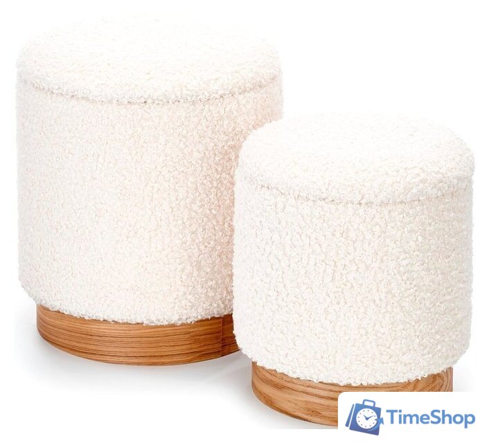 Пуфик Halmar Cancun (кремовый/натуральный, 2 шт) - Изображение №1 — Интернет-магазин Time-Shop