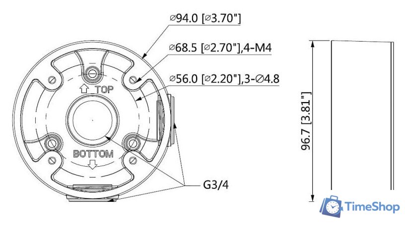 Крепление для камер видеонаблюдения Dahua DH-PFA13A-E - Изображение №9 — Интернет-магазин Time-Shop