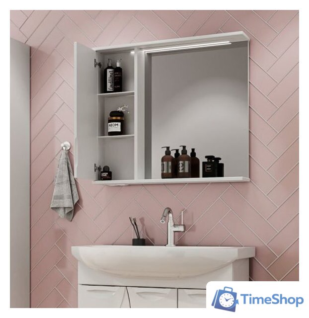  Volna Шкаф с зеркалом Adel 70 L (белый) - Изображение №15 — Интернет-магазин Time-Shop