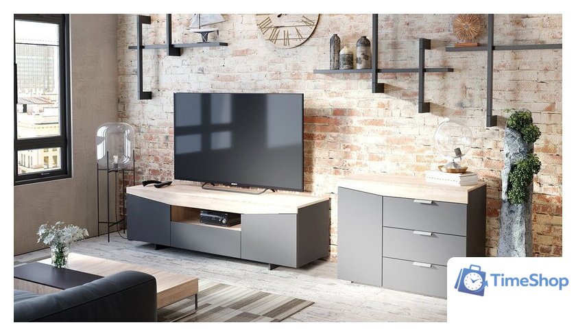 Комод Трия Тип 1 (дуб сонома/графит серый) - Изображение №2 — Интернет-магазин Time-Shop