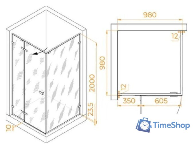 Душевой уголок RGW SV-030B 353203000-24 - Изображение №2 — Интернет-магазин Time-Shop