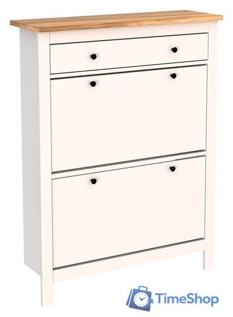 Тумба для обуви Mio Tesoro Сага 92x122 2.08.10.190.14 (белый/ясень) - Изображение №1 — Интернет-магазин Time-Shop