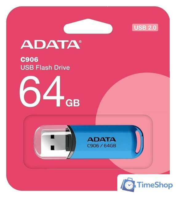 USB Flash ADATA C906 64GB (синий) - Изображение №3 — Интернет-магазин Time-Shop