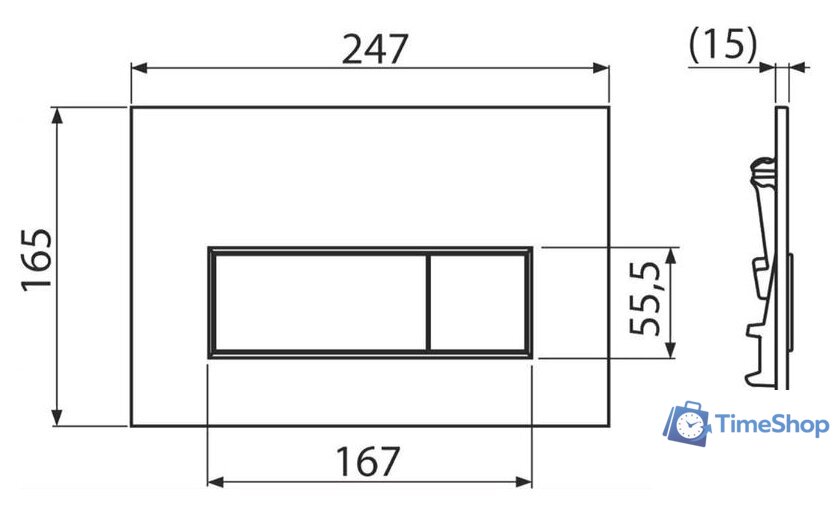 Панель смыва Alcaplast M576 (белый матовый) - Изображение №2 — Интернет-магазин Time-Shop