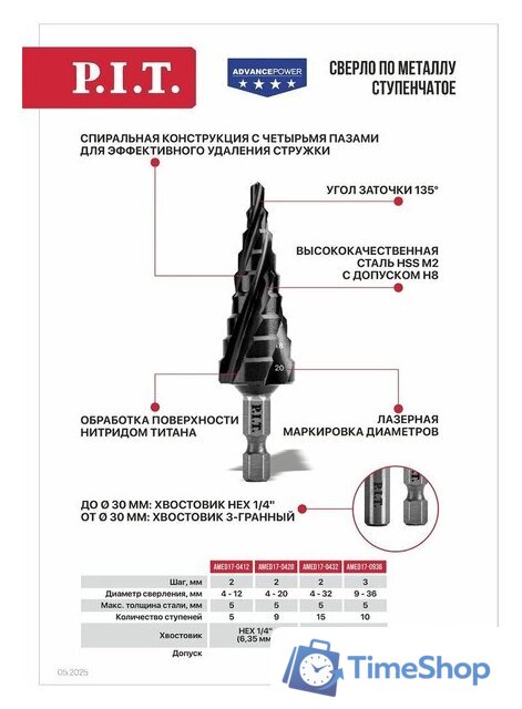 Сверло P.I.T. AMED17-0420 - Изображение №4 — Интернет-магазин Time-Shop