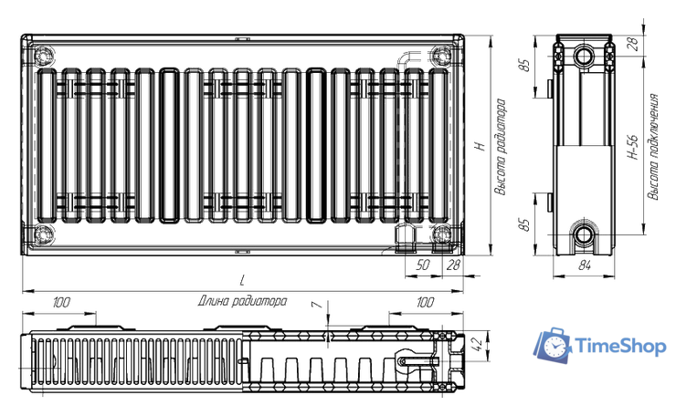 Стальной панельный радиатор Лидея ЛК 21-506 тип 21 500x600 - Изображение №5 — Интернет-магазин Time-Shop