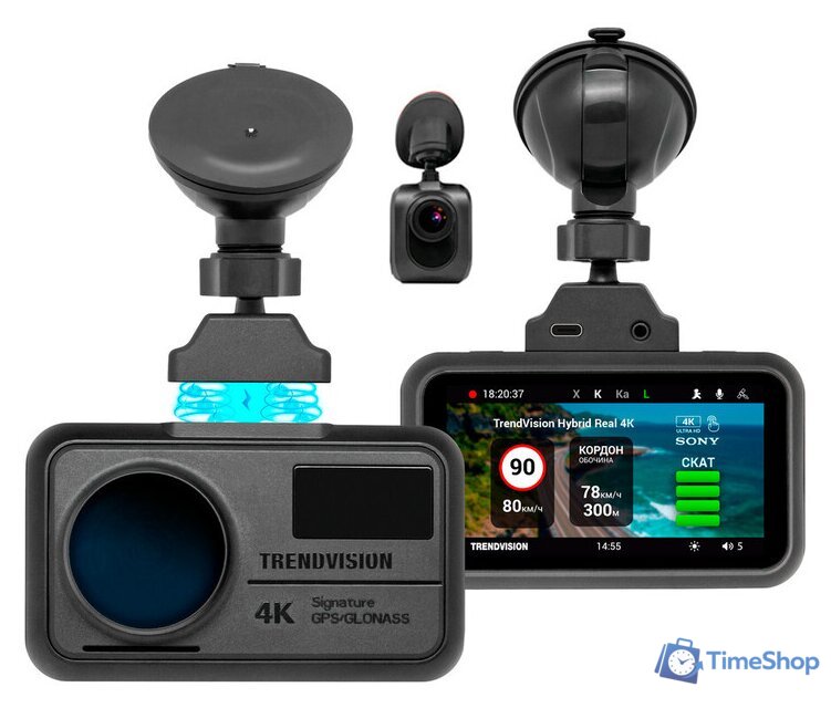 Видеорегистратор-радар детектор-GPS информатор (3в1) TrendVision Hybrid Signature Real 4K 2CH - Изображение №1 — Интернет-магазин Time-Shop