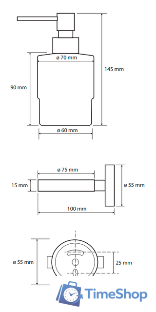 Дозатор для жидкого мыла Bemeta White 104109104 - Изображение №2 — Интернет-магазин Time-Shop