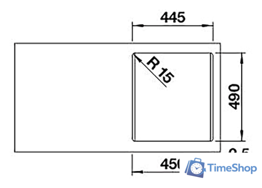 Кухонная мойка Blanco Naya 45 525223 (темная скала) - Изображение №3 — Интернет-магазин Time-Shop