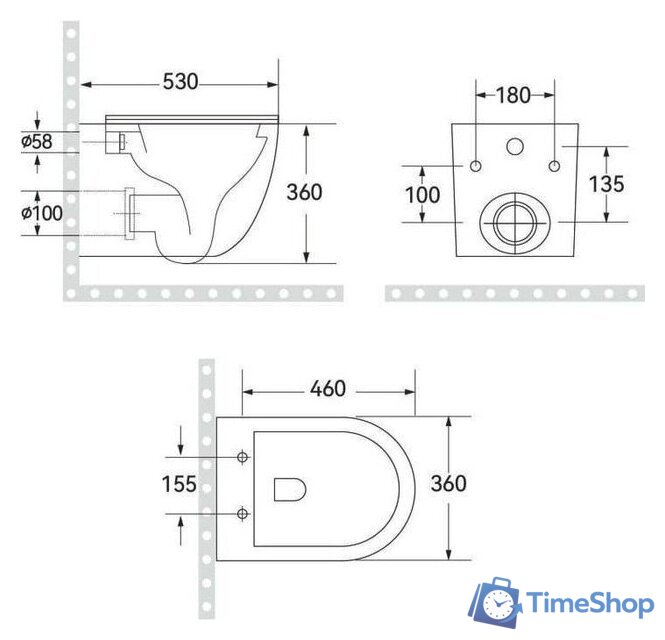 Унитаз подвесной Roxen Antares Tornado Long 530205-01-L - Изображение №14 — Интернет-магазин Time-Shop