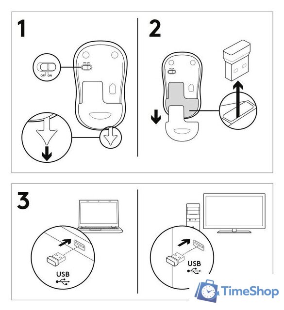 Мышь Logitech M185 (черный/красный) - Изображение №8 — Интернет-магазин Time-Shop