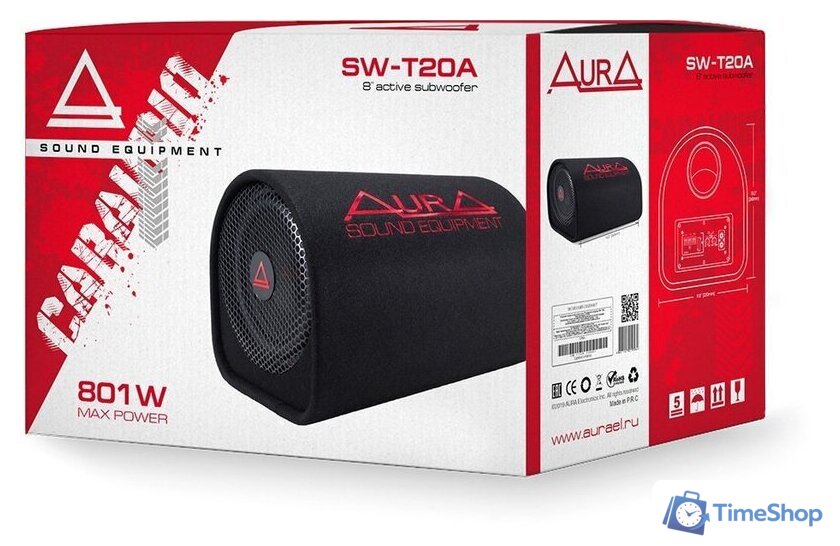 Корпусной активный сабвуфер Aura SW-T25A - Изображение №5 — Интернет-магазин Time-Shop