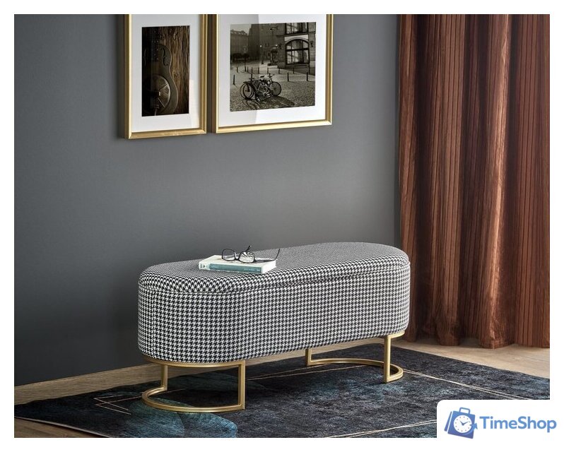 Пуфик Halmar Harmony (черный/белый/золотой) - Изображение №1 — Интернет-магазин Time-Shop